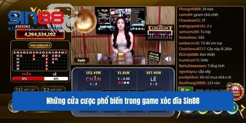 Những cửa cược phổ biến trong game xóc đĩa Sin88 Những cửa cược phổ biến trong game xóc đĩa Sin88