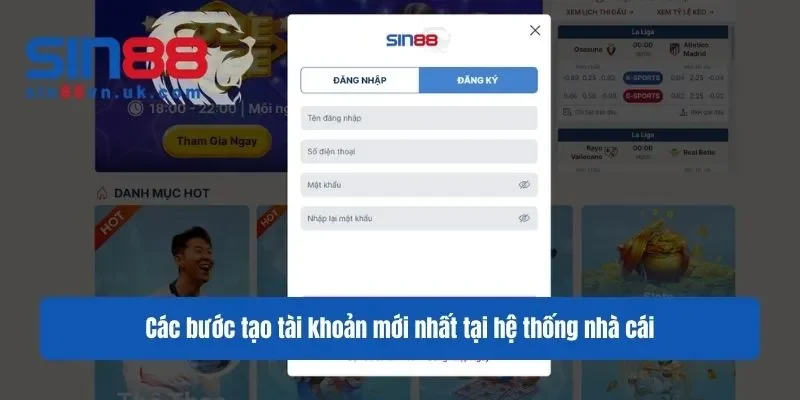 Các bước tạo tài khoản mới nhất tại hệ thống nhà cái Các bước tạo tài khoản mới nhất tại hệ thống nhà cái